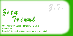 zita trimml business card